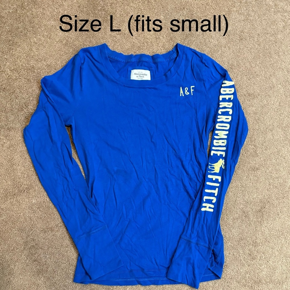 Abercrombie & Fitch Blue Long Sleeve Tee